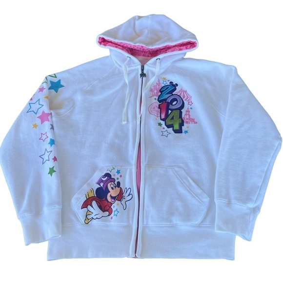 Disney Parks 2014 Mickey & Friends Embroidered Full Zip Hoodie Colorful Small - Picture 4 of 16